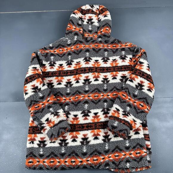 Sabrina Lauren Jacket Womens LRG Rust Gray Aztec Hook Loop High Pile Fleece NWT - Picture 7 of 8